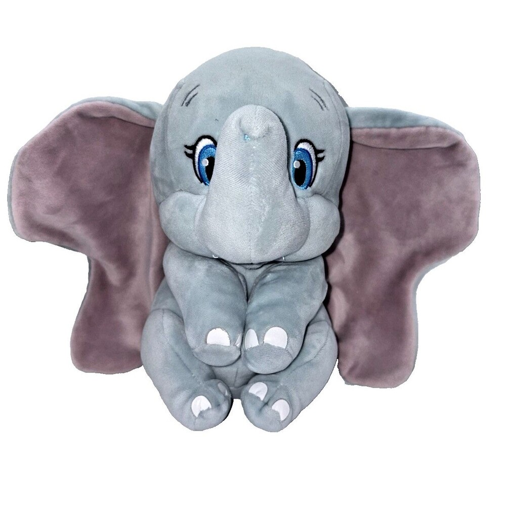 TY Disney Dumbo Plush Stuffed Elephant 2022 Gray Pink Ears 12”